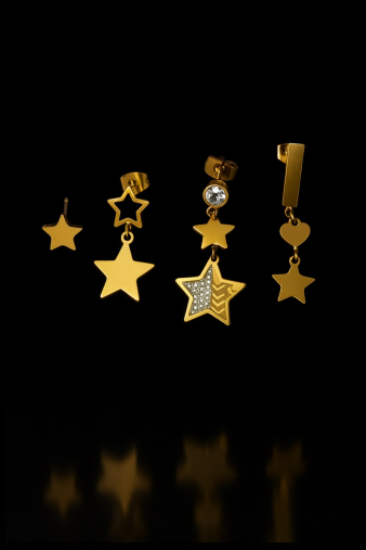 Σετ σκουλαρίκια Cheshire Stars κομψά γυναικεία σκουλαρίκια με αστέρια εμπνευσμένα από τη Χώρα των Θαυμάτων ιδανικά για εντυπωσιακές εμφανίσεις