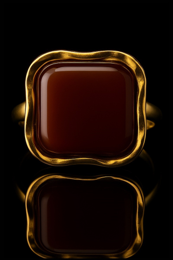 Λεπτομέρεια δαχτυλιδιού Brown Light Serenity με καφέ φωτεινό φινίρισμα κομψό και διαχρονικό για εντυπωσιακές εμφανίσεις
